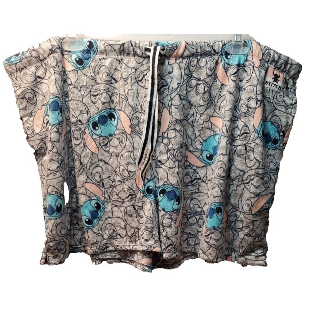 Lilo Stitch Womans Sleepwear Shorts 3X 22W - 24W Grey All Over Print Gray